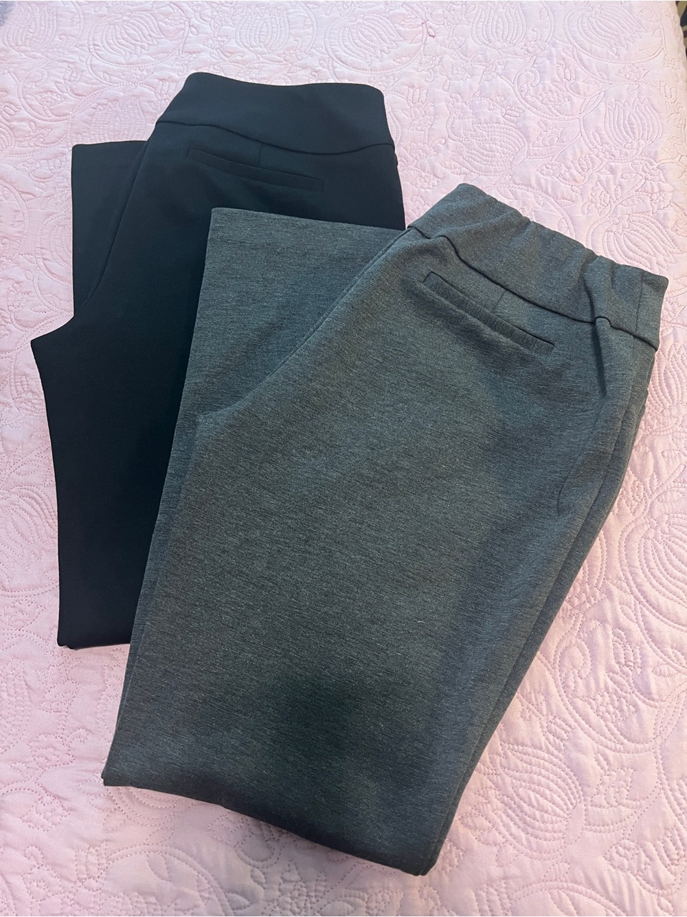 Women’s Pull-On Knit Pants - Black and Charcoal grey